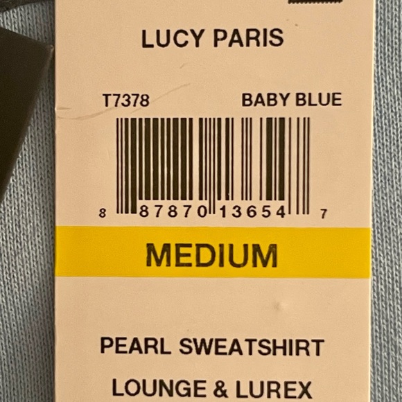 NEW LUCY PARIS SWEATSHIRT w/ Pearl accent sleeves - Picture 3 of 3